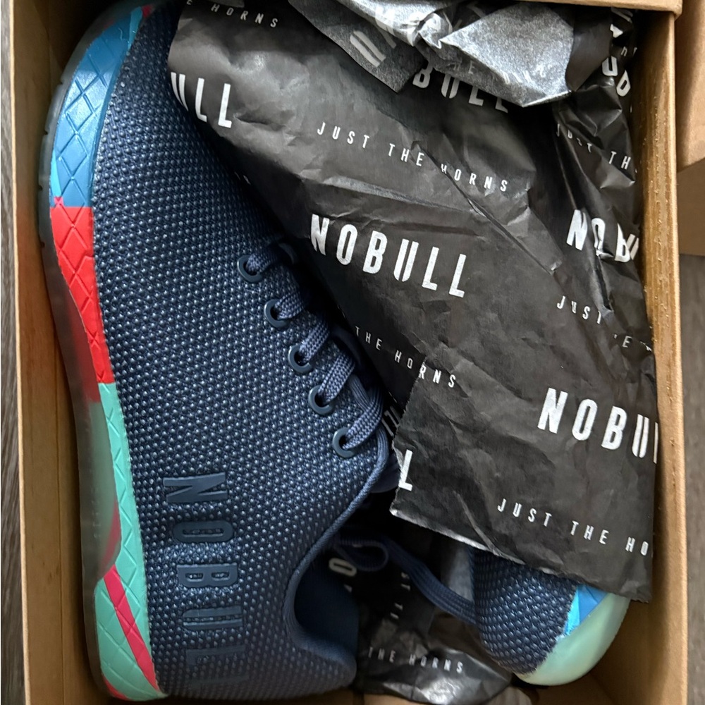 NOBULL Women's Navy Athletic Shoes with Red and Teal Accents